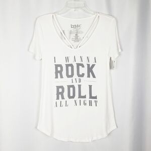 LYRIC KISS Rock and Roll All Nite graphic tee